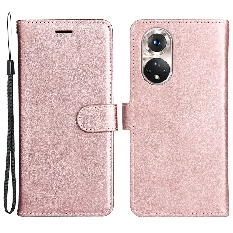 For Honor 50 5G / Huawei nova 9 Case Solid Color Leather Mobile Cover Wallet Stand with Strap - Rose Gold
For Honor 50 5G / Huawei nova 9 Case Solid Color Leather Mobile Cover Wallet Stand with Strap - Rose Gold