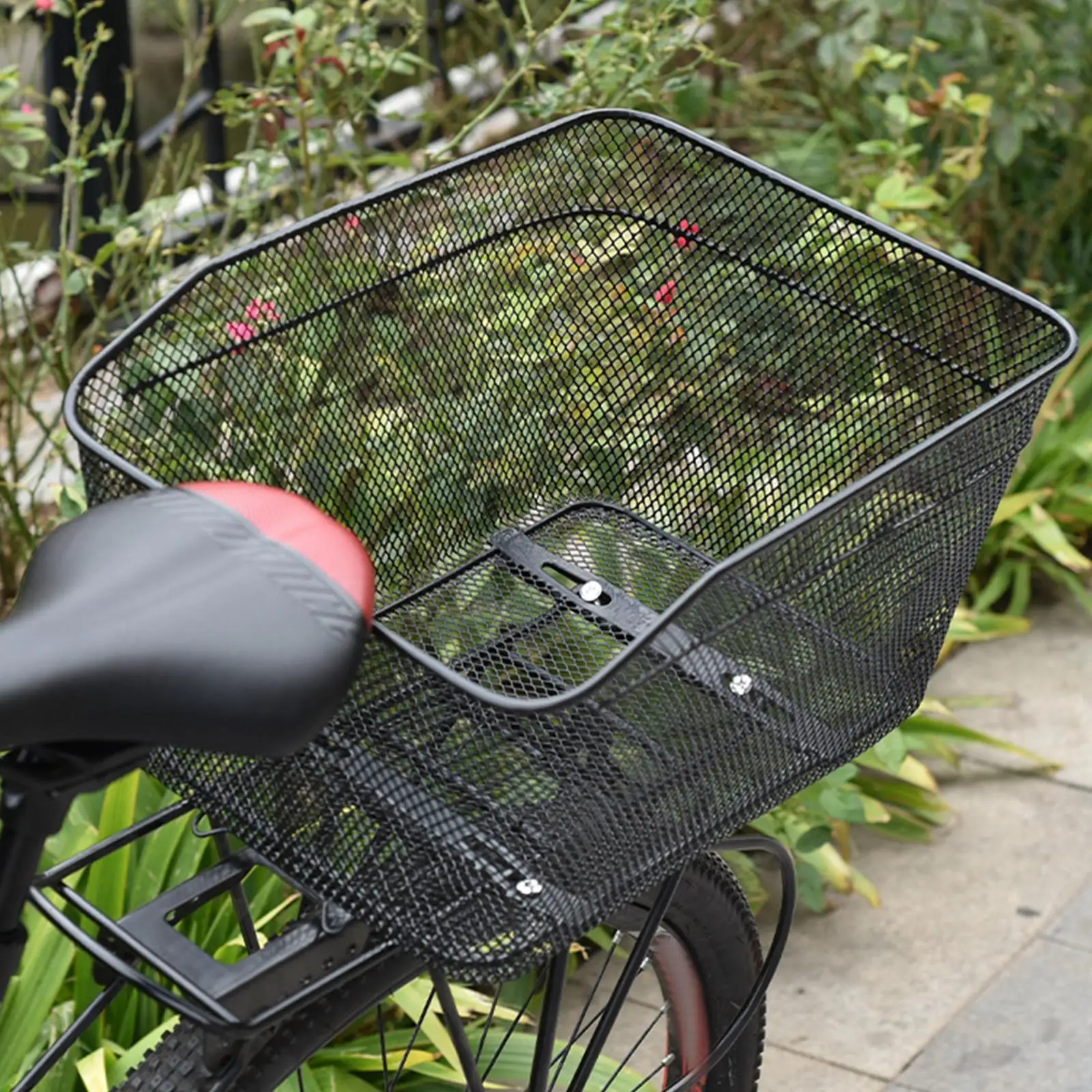 Wire Mesh Rear Bike Basket Sturdy Metal Bicycle Cargo Organizer All Weather Laundry Basket for Commuting Road Use
Wire Mesh Rear Bike Basket Sturdy Metal Bicycle Cargo Organizer All Weather Laundry Basket for Commuting Road Use