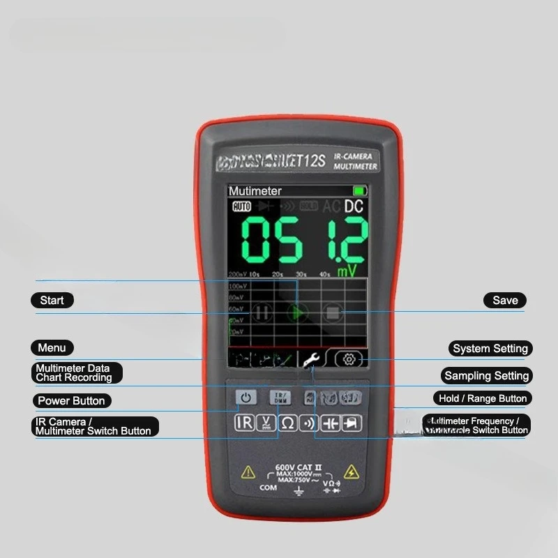 120*90 Resolutio Multimeter Lithium Battery with Chart Function
120*90 Resolutio Multimeter Lithium Battery with Chart Function