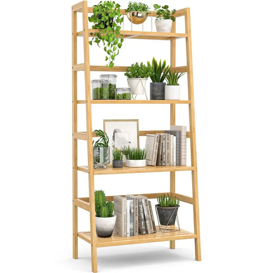 Homykic Bamboo Bookshelf 4Tier Ladder Shelf, 49.2 u201d Freestanding Open Bookcase Book Shelf Bathroom Storage Shelf Unit Plant
Homykic Bamboo Bookshelf 4Tier Ladder Shelf, 49.2 u201d Freestanding Open Bookcase Book Shelf Bathroom Storage Shelf Unit Plant