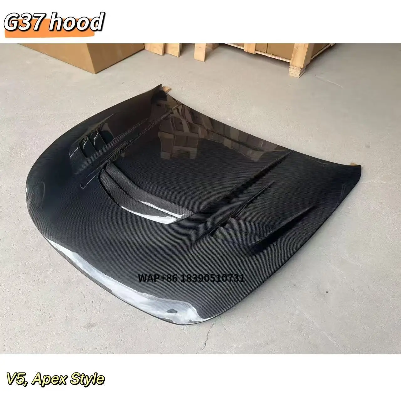 MRD G37 Carbon Hood Apex V5 for Infiniti Q37 G25 G35 Sedan Coupe 2007-2013 Engine Cover Hood Bonnet Cover
MRD G37 Carbon Hood Apex V5 for Infiniti Q37 G25 G35 Sedan Coupe 2007-2013 Engine Cover Hood Bonnet Cover