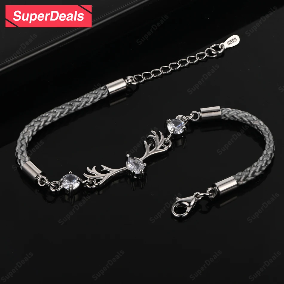 SuperDeals Classic Zircon 925 Sterling Silver Antler Bracelet Men Fashion Jewelry Women Anniversary Banquet Birthday Party Gift
SuperDeals Classic Zircon 925 Sterling Silver Antler Bracelet Men Fashion Jewelry Women Anniversary Banquet Birthday Party Gift