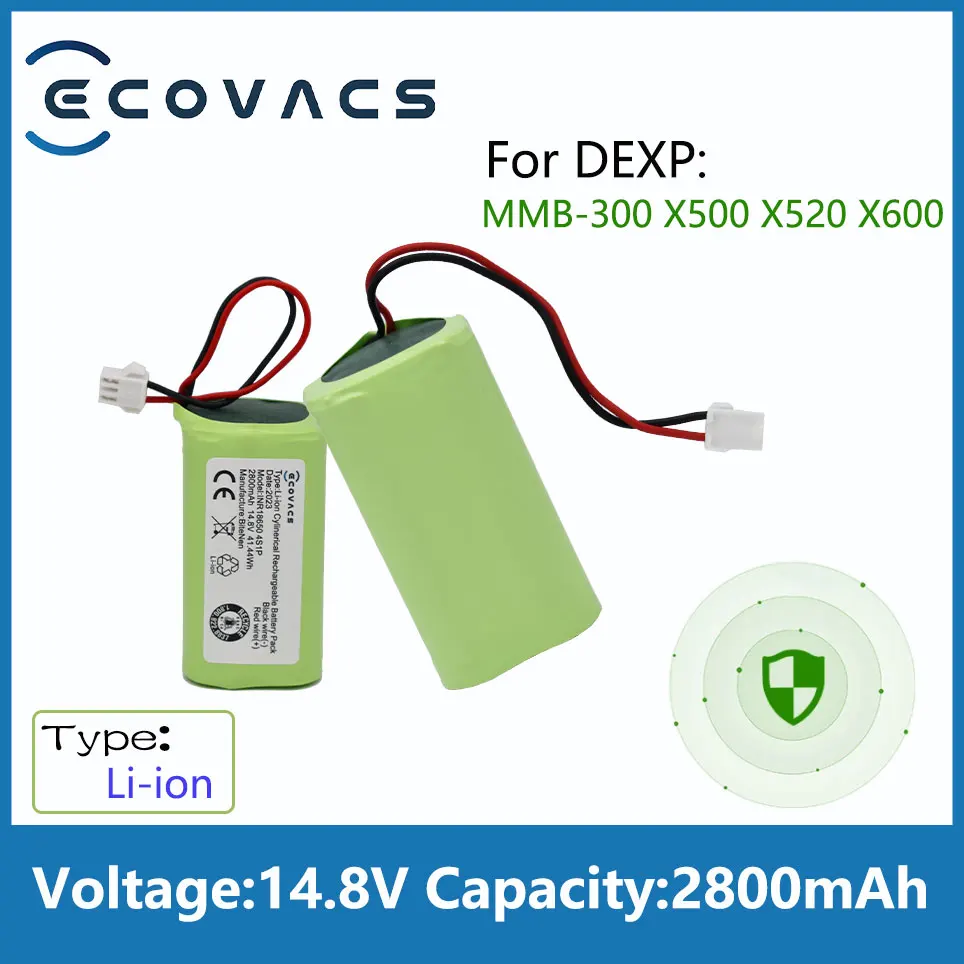 ECOVACS New 2800mAh INR18650 4S1P Battery For DEXP MMB-300 X500 X520 X600 Mamibot EXVAC660 EXVAC880 Robot Vacuum Cleaner Battery
ECOVACS New 2800mAh INR18650 4S1P Battery For DEXP MMB-300 X500 X520 X600 Mamibot EXVAC660 EXVAC880 Robot Vacuum Cleaner Battery