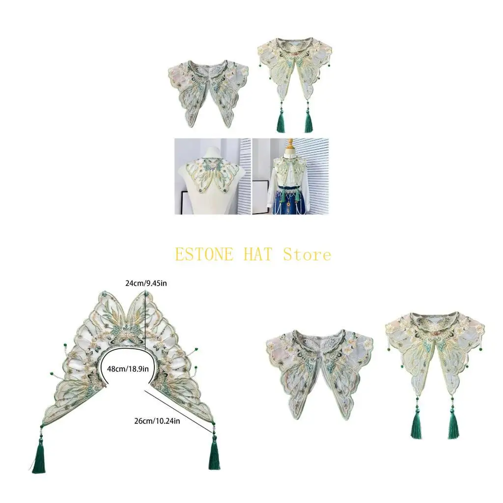 49MF Chinese False Collar Embroidered Butterfly Beaded Tassels Yunjian Shawl
49MF Chinese False Collar Embroidered Butterfly Beaded Tassels Yunjian Shawl