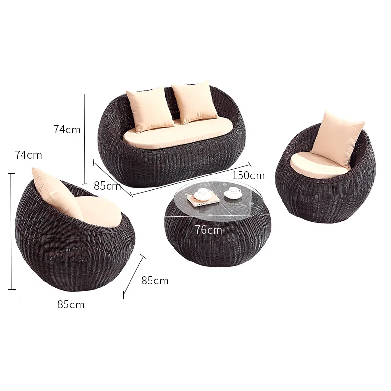 Balcony outdoor rattan sofa coffee table combination rattan art outdoor leisure courtyard rattan chair open-air garden Foshan fu
Balcony outdoor rattan sofa coffee table combination rattan art outdoor leisure courtyard rattan chair open-air garden Foshan fu