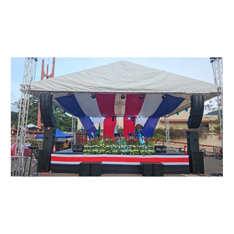 Used Easy To Install Aluminum Movable Trusses Hanging Lights/compatible Performing /advertising Stage Truss Roof With A Canopy
Used Easy To Install Aluminum Movable Trusses Hanging Lights/compatible Performing /advertising Stage Truss Roof With A Canopy