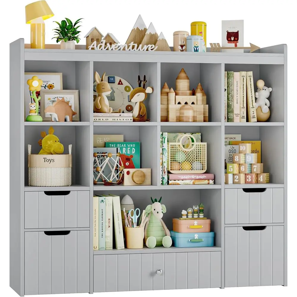 48 Wide Rolling Toy Chest and Bookshelf Organizer with 9 Cubbies for Kids, Grey
48 Wide Rolling Toy Chest and Bookshelf Organizer with 9 Cubbies for Kids, Grey