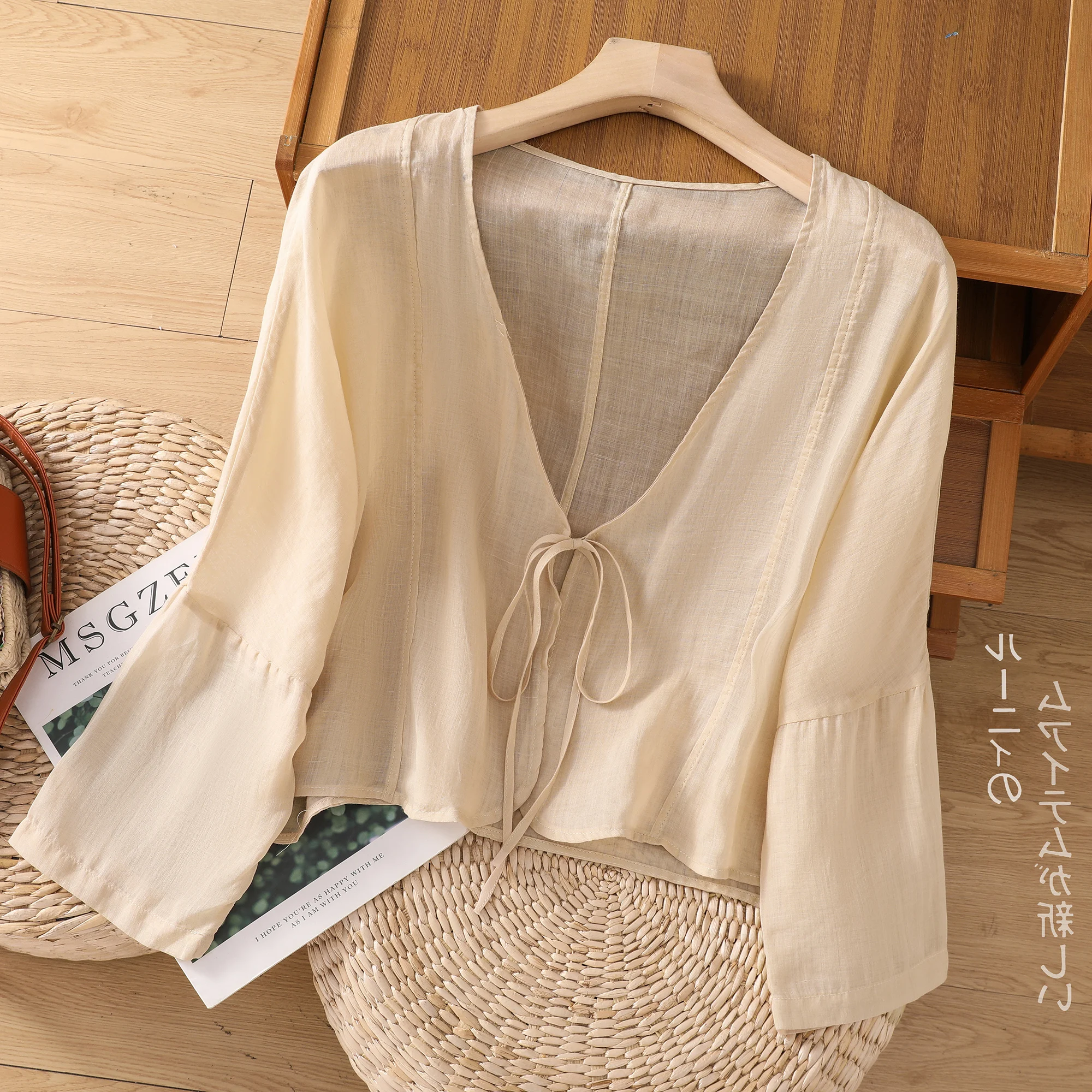 Women's Kimono Shirt Blouse With Ties Front Spring Summer White Beige Coffee Cotton Linen Cardigan Top Elegant Cover Ups Shrug
Women's Kimono Shirt Blouse With Ties Front Spring Summer White Beige Coffee Cotton Linen Cardigan Top Elegant Cover Ups Shrug