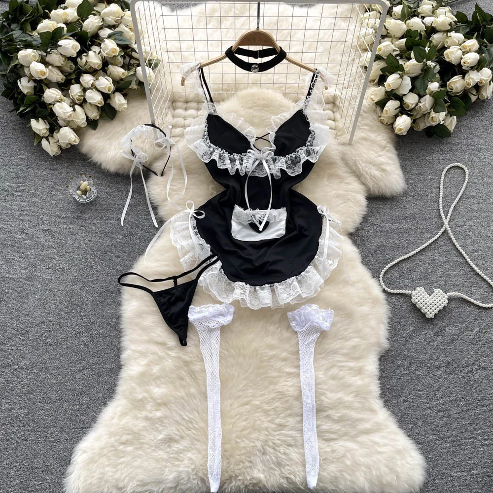 Summer Sexy Maid Uniform Short Lace Dress with Ruffle High Waist Role-playing Set for Trendy Girls Straight Cut Short Pants
Summer Sexy Maid Uniform Short Lace Dress with Ruffle High Waist Role-playing Set for Trendy Girls Straight Cut Short Pants