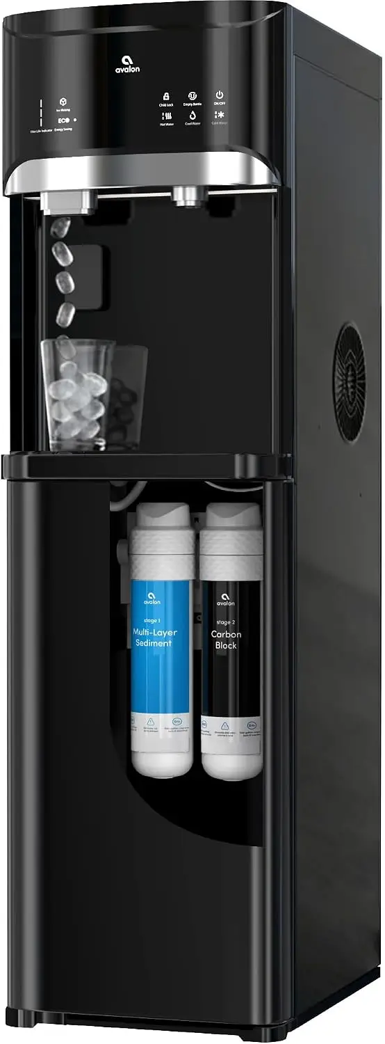 Water Dispenser with Bottleless Design, Bullet Ice Maker, 22 lbs Daily Capacity, 3 Temperature Settings, Dual NSF Filtration, Digital Display & Indicator Lights, ETL Listed
Water Dispenser with Bottleless Design, Bullet Ice Maker, 22 lbs Daily Capacity, 3 Temperature Settings, Dual NSF Filtration, Digital Display & Indicator Lights, ETL Listed