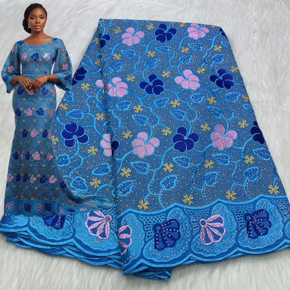 African Lace 100% Cotton Swiss Voile Embroidery With Stones Luxury Voile Lace Fabric Women DressMaterial 5 Yards
African Lace 100% Cotton Swiss Voile Embroidery With Stones Luxury Voile Lace Fabric Women DressMaterial 5 Yards