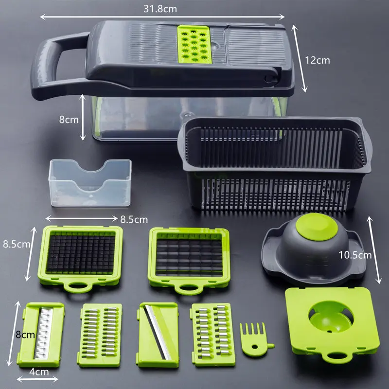 8 In 1 Multifunctional vegetable cutter household grater Fruit Slicer dicing device potato shredder Gadgets Kitchen Accessories
8 In 1 Multifunctional vegetable cutter household grater Fruit Slicer dicing device potato shredder Gadgets Kitchen Accessories