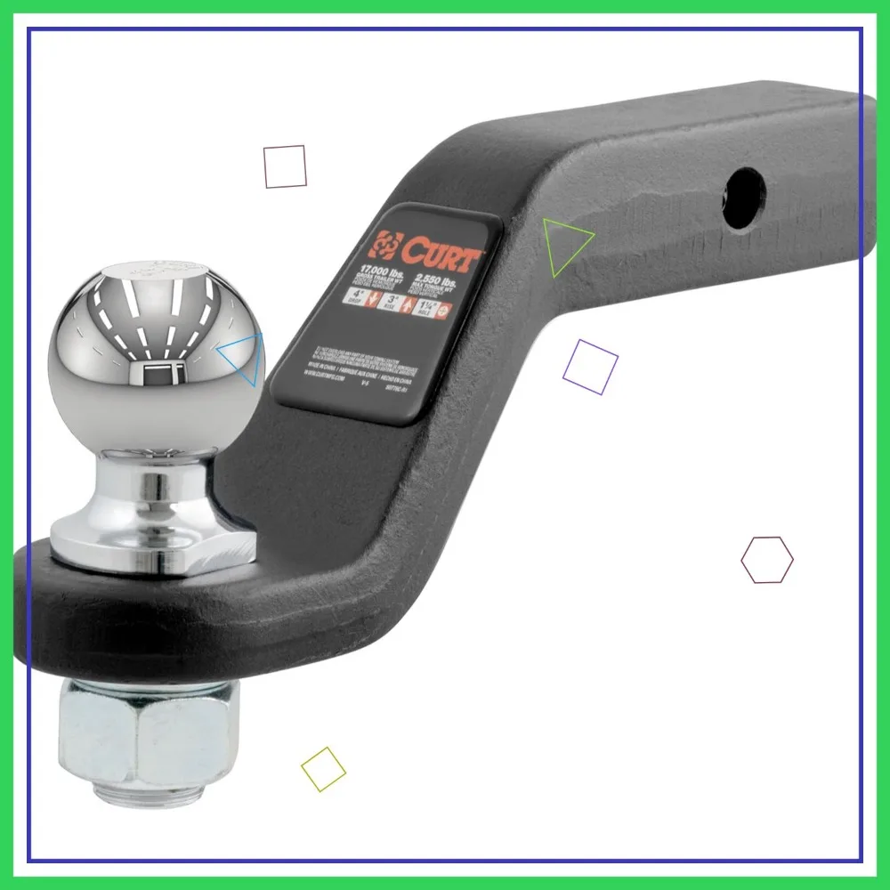 Heavy Duty Trailer Hitch Mount with 2-5/16-Inch Ball, Fits 2-Inch Receiver, 15,000 lbs Capacity, 4-Inch Drop
Heavy Duty Trailer Hitch Mount with 2-5/16-Inch Ball, Fits 2-Inch Receiver, 15,000 lbs Capacity, 4-Inch Drop