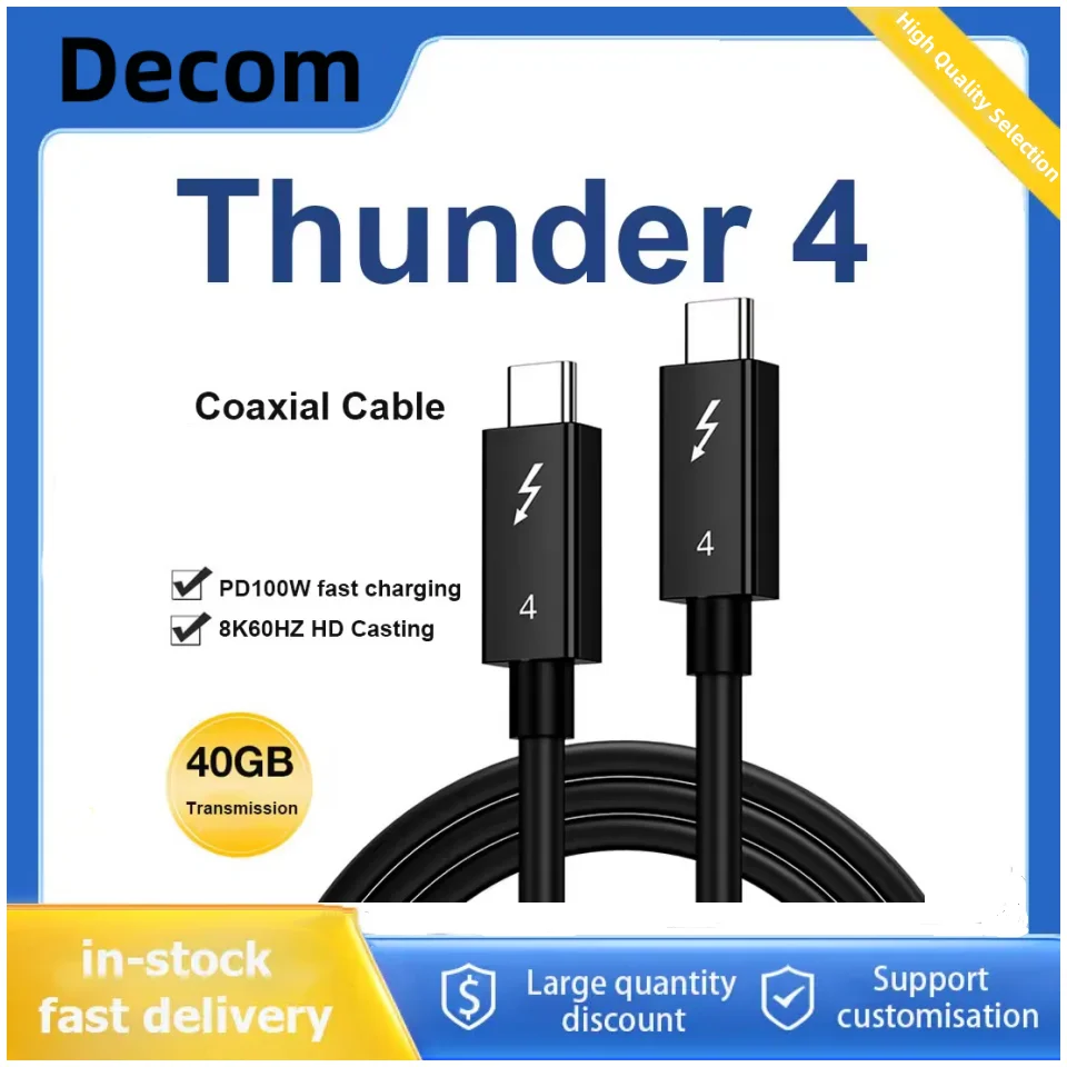 1m 2m 3m Thunderbolt 4 Coaxial Cable USB4 Type-C to Type-C 40Gbps PD 100W Fast Charging for eGPU iPhone iPad MacBook Air
1m 2m 3m Thunderbolt 4 Coaxial Cable USB4 Type-C to Type-C 40Gbps PD 100W Fast Charging for eGPU iPhone iPad MacBook Air