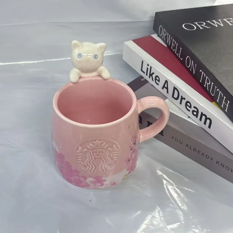 355ml Starbucks Sakura Cat Mug, Pink Floral Ceramic Cup with 3D Kitten for Tea and Latte
355ml Starbucks Sakura Cat Mug, Pink Floral Ceramic Cup with 3D Kitten for Tea and Latte