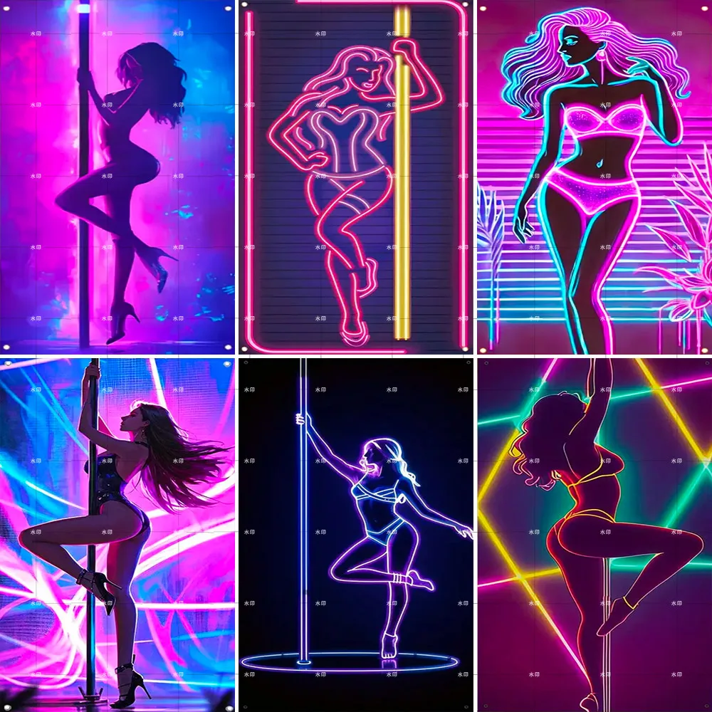 Neon Pole Dance Party Door Cover Decoration Sexy Dance Adult Women Party Banner Indoor Background Hanging Porch Decoration
Neon Pole Dance Party Door Cover Decoration Sexy Dance Adult Women Party Banner Indoor Background Hanging Porch Decoration 