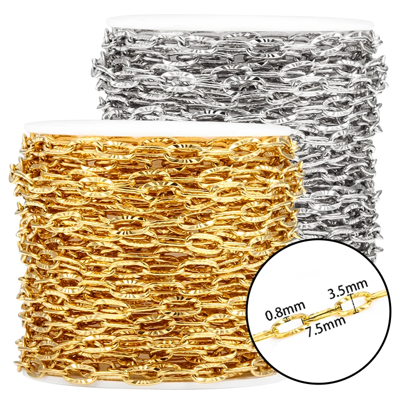 1Meter Stainless Steel 3.5mm Gold Steel Color Handmade Chains for Jewelry Making Materials DIY Necklace Bracelets Accessories
1Meter Stainless Steel 3.5mm Gold Steel Color Handmade Chains for Jewelry Making Materials DIY Necklace Bracelets Accessories