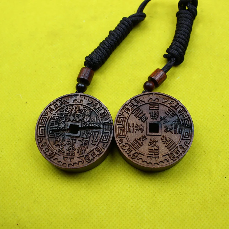 Traditional Chinese Style Natural Thunder Struck Jujube Wood Mountain Ghost Coin Pendant Double Sided Exquisitely Carved Lucky
Traditional Chinese Style Natural Thunder Struck Jujube Wood Mountain Ghost Coin Pendant Double Sided Exquisitely Carved Lucky