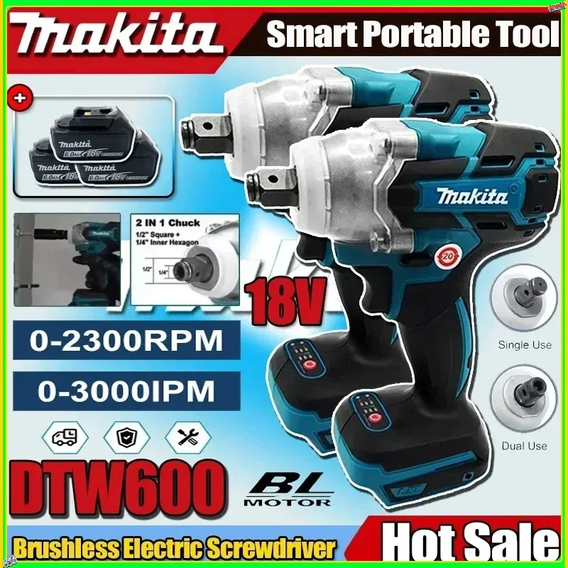 Makita DTW600 High Torque Rechargeable Tool Brushless Electric Wrench Impact Wrench Cordless Auto Repair Power Tools
Makita DTW600 High Torque Rechargeable Tool Brushless Electric Wrench Impact Wrench Cordless Auto Repair Power Tools