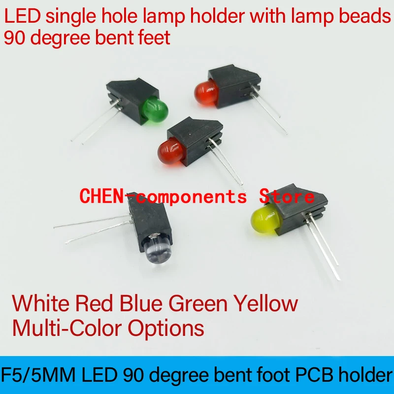 50PCS F5/5MM LED Single Hole Lamp Holder With Lamp Bead 90 degree Bent Foot PCB Holder F5 Signal Light-Emitting Indicator
50PCS F5/5MM LED Single Hole Lamp Holder With Lamp Bead 90 degree Bent Foot PCB Holder F5 Signal Light-Emitting Indicator