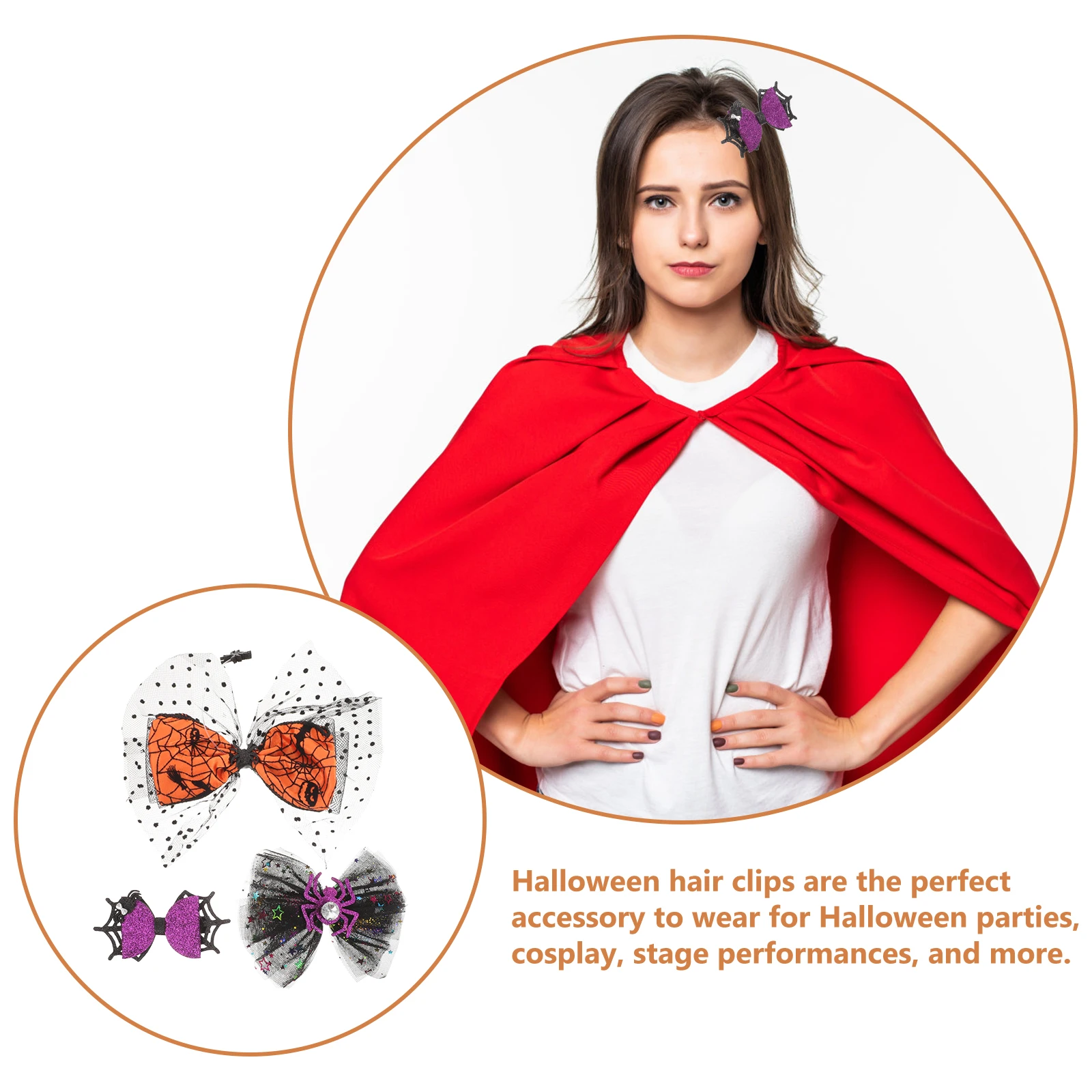 3Pcs Bowknot Halloween Hair Clips Mesh Veil Spider Design Holiday Barrettes Hair Accessories for Women
3Pcs Bowknot Halloween Hair Clips Mesh Veil Spider Design Holiday Barrettes Hair Accessories for Women