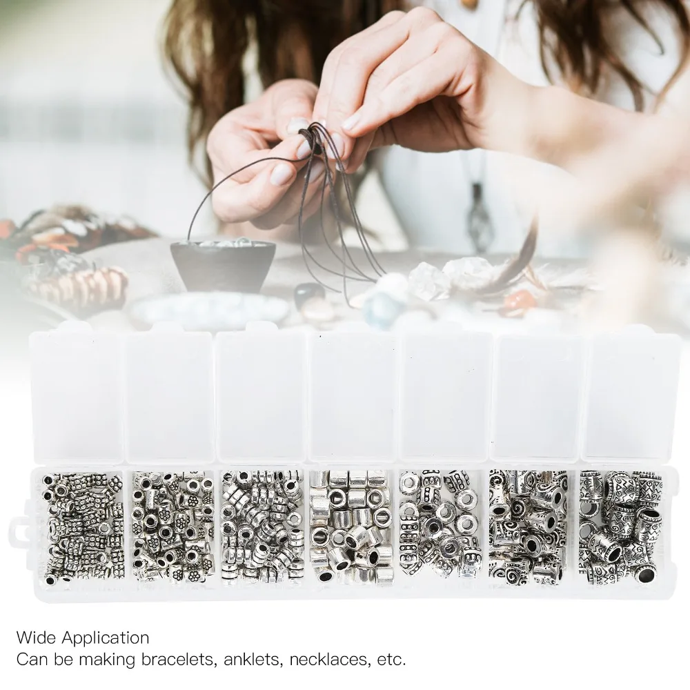 260pcs Jewelry Accessories Antique Spacer Bead Silver Alloy Spacer Bead Kit Tube Spacer Bead Set Making
260pcs Jewelry Accessories Antique Spacer Bead Silver Alloy Spacer Bead Kit Tube Spacer Bead Set Making