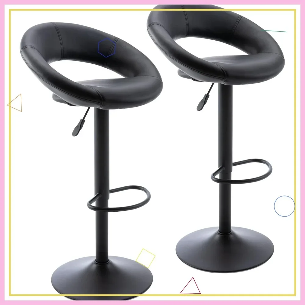 Adjustable Swivel Bar Stools Set of 2, Modern PU Leather Kitchen Dining Chairs with Hollow Back and Gas Lift
Adjustable Swivel Bar Stools Set of 2, Modern PU Leather Kitchen Dining Chairs with Hollow Back and Gas Lift