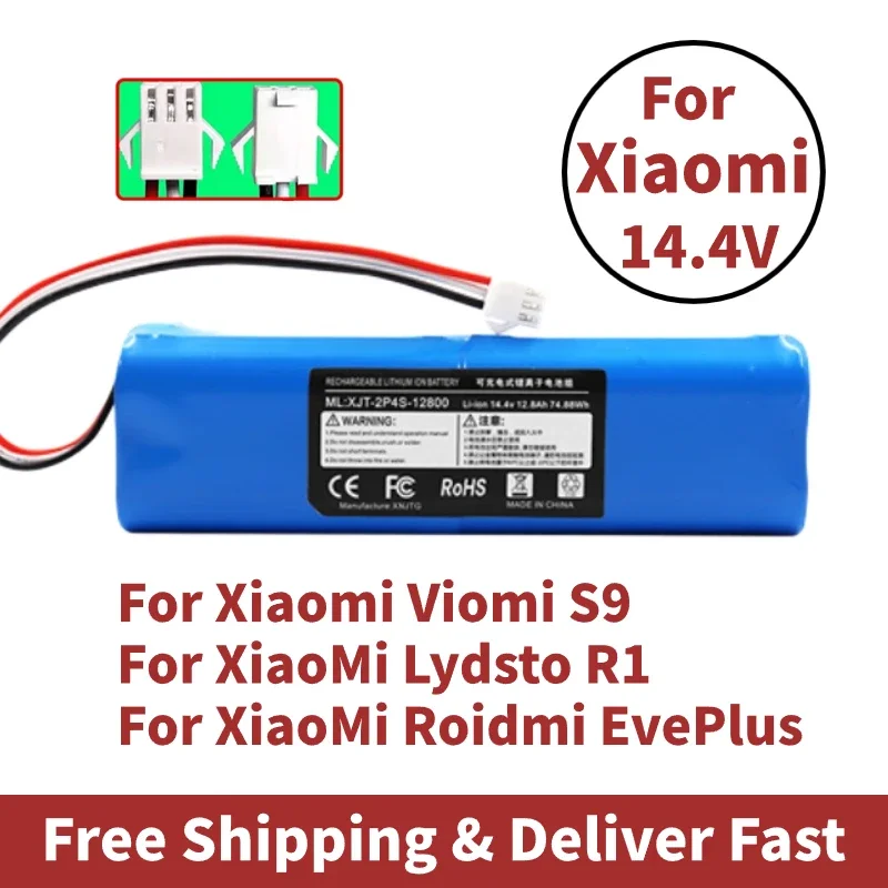 Запасной аккумулятор для робота-пылесоса XiaoMi Lydsto R1 Roidmi Eve Plus Viomi S9, емкость 12800 мАч
Запасной аккумулятор для робота-пылесоса XiaoMi Lydsto R1 Roidmi Eve Plus Viomi S9, емкость 12800 мАч
