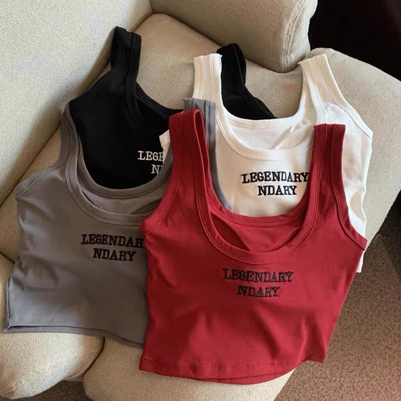 Women's Sexy Letter Embroidery U-neck Backless Sleeveless Slim Camisole With Chest Pad
Women's Sexy Letter Embroidery U-neck Backless Sleeveless Slim Camisole With Chest Pad