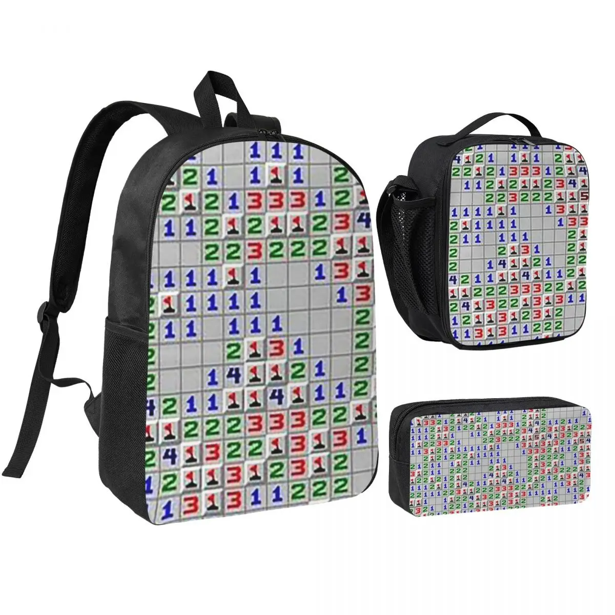 Minesweeper Fun Game Backpack Student BookBag School Bag Shoulder Bags 3ps Insulated Lunch Bag Pencil Case
Minesweeper Fun Game Backpack Student BookBag School Bag Shoulder Bags 3ps Insulated Lunch Bag Pencil Case