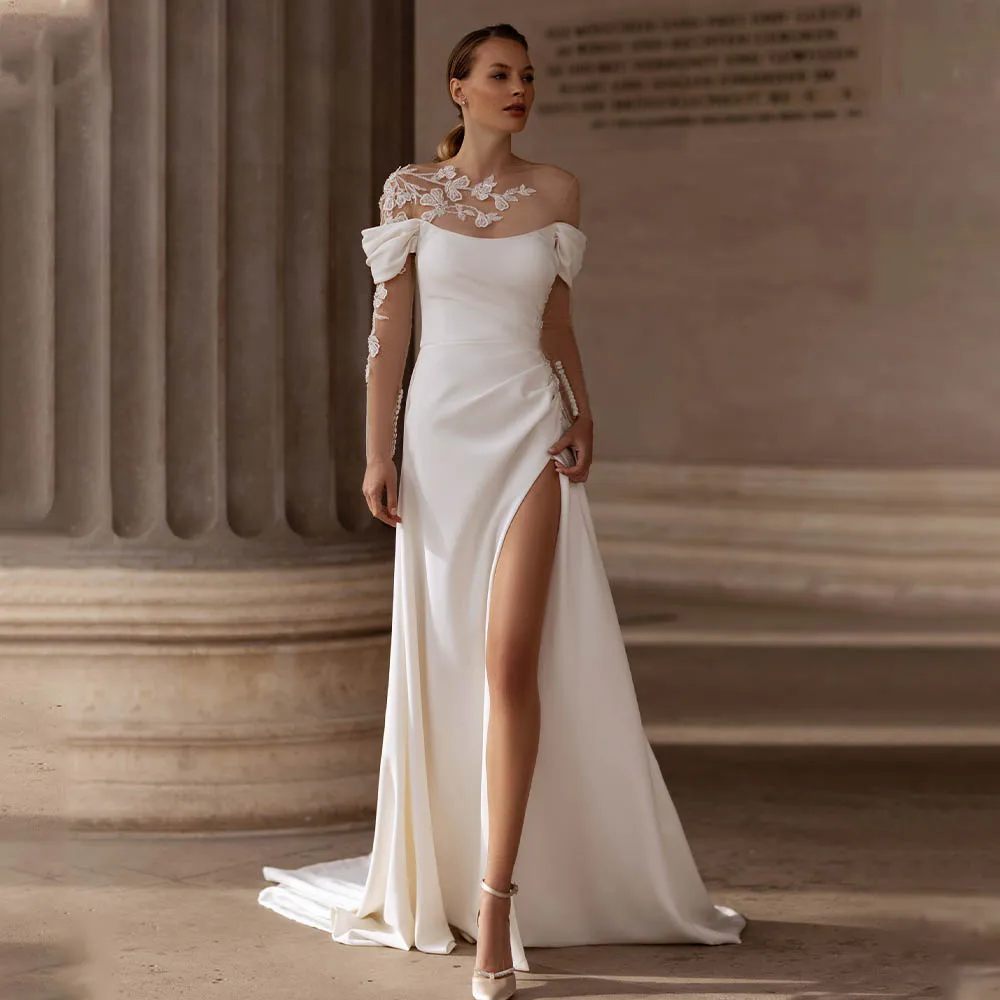Elegant Off The Shoulder Lace Applique Mermaid Wedding Dresses Side Slit Custom Made 2024 Vestido De Noival
Elegant Off The Shoulder Lace Applique Mermaid Wedding Dresses Side Slit Custom Made 2024 Vestido De Noival