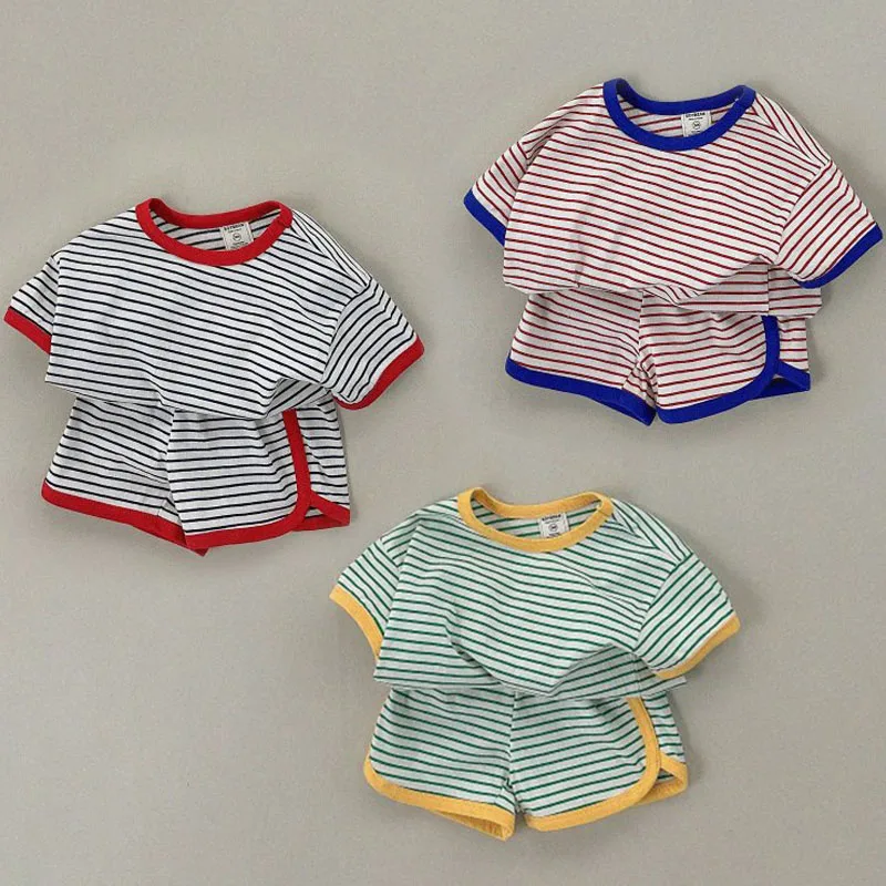 1-6Yrs Baby Girls Summer Striped Clothes Children Causal Cotton Short Sleeve T-Shirts + Shorts 2Pcs Unisex Boys Loose Tracksuits
1-6Yrs Baby Girls Summer Striped Clothes Children Causal Cotton Short Sleeve T-Shirts + Shorts 2Pcs Unisex Boys Loose Tracksuits