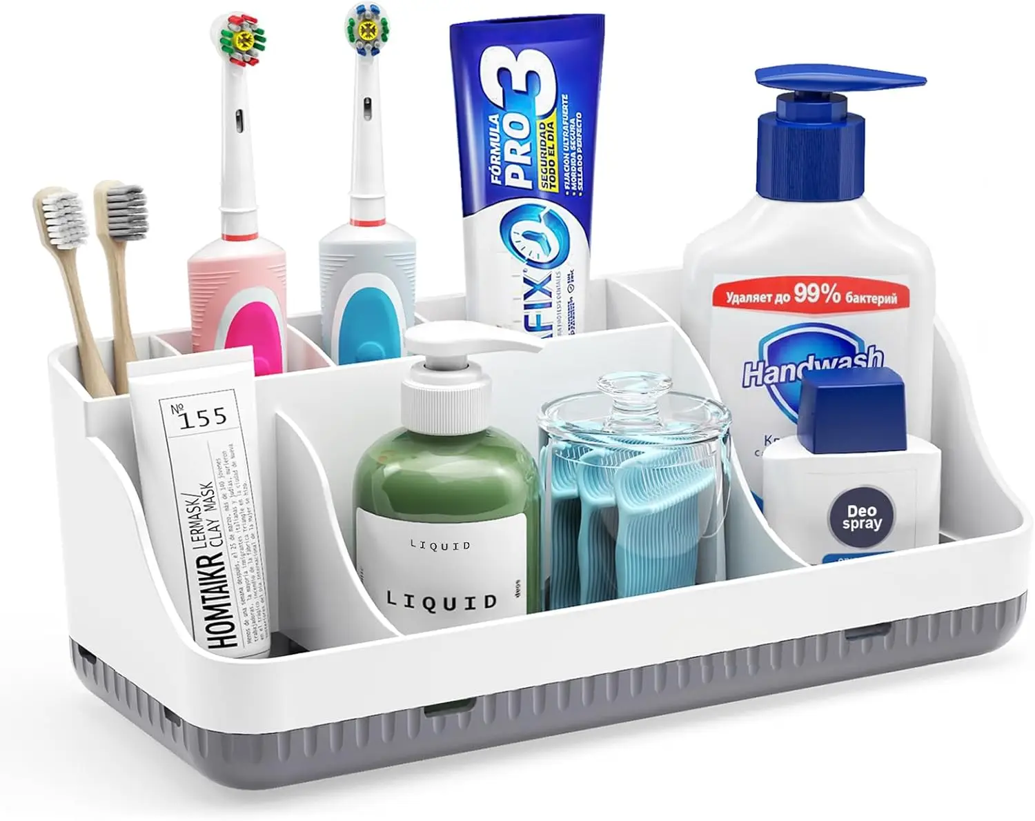 7-Slot Detachable Toothbrush Holder, Anti-Slip Bathroom Counter Organizer for Electric Toothbrush, Toothpaste, and More
7-Slot Detachable Toothbrush Holder, Anti-Slip Bathroom Counter Organizer for Electric Toothbrush, Toothpaste, and More