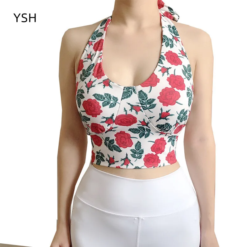 Women Lace-up Halterneck Sports Vest Printing Fitness Crop Tops Shockproof Training Vest Sleeveless Gym Tops U Neck Yoga Vest
Women Lace-up Halterneck Sports Vest Printing Fitness Crop Tops Shockproof Training Vest Sleeveless Gym Tops U Neck Yoga Vest