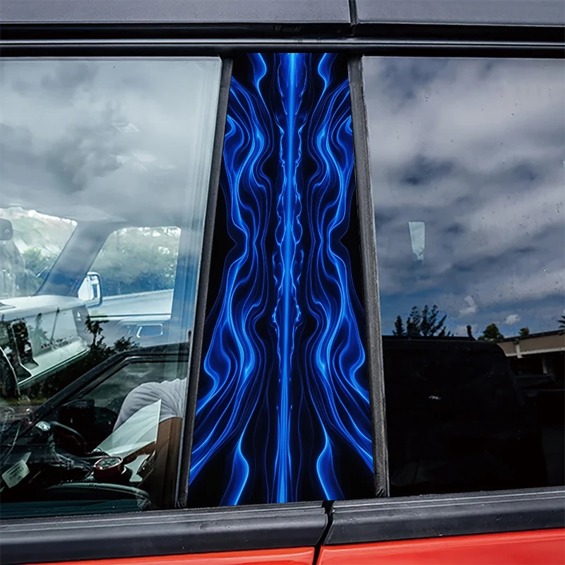 2 pieces of automotive B-pillar film Blue Flame Streak Glossy material protective film
2 pieces of automotive B-pillar film Blue Flame Streak Glossy material protective film