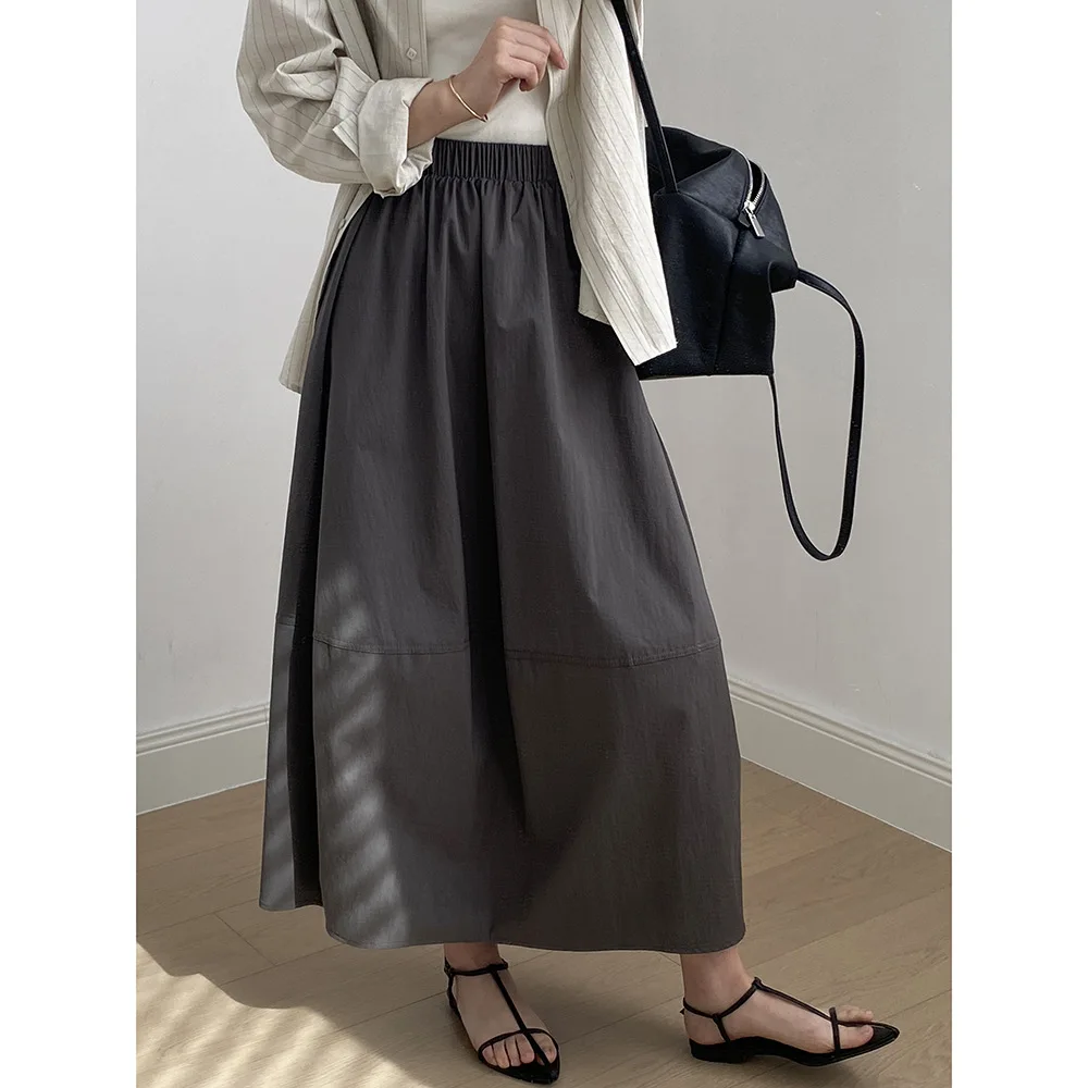 High waisted flower bud half skirt 2025 spring new lazy style simple elastic waist mid length umbrella skirt
High waisted flower bud half skirt 2025 spring new lazy style simple elastic waist mid length umbrella skirt