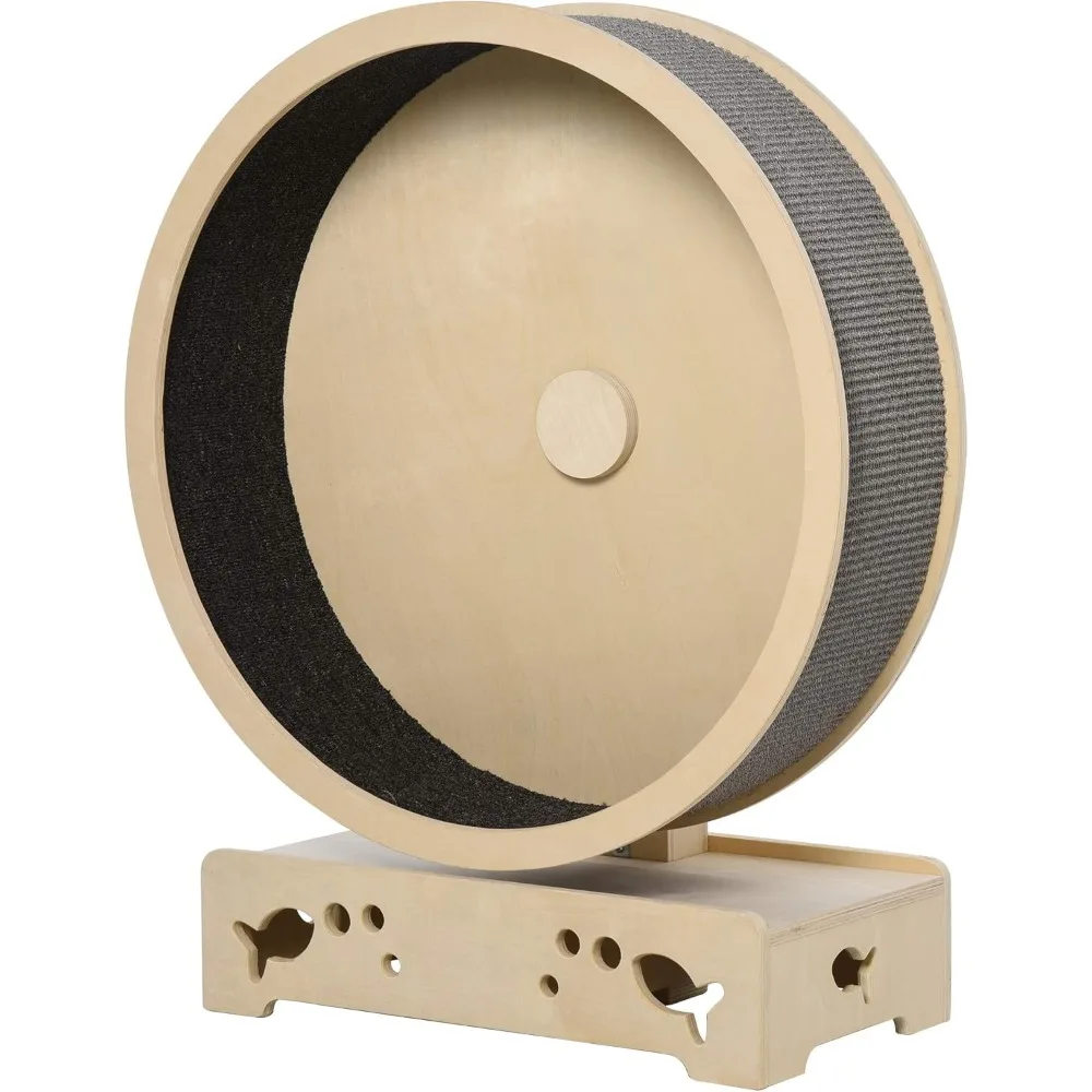 PawHut Round Hamster-Wheel Style Cat Exercise Wheel with Carpet Runway, Wooden Sisal-Covered with Unique Design Grey
PawHut Round Hamster-Wheel Style Cat Exercise Wheel with Carpet Runway, Wooden Sisal-Covered with Unique Design Grey