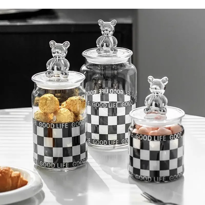 Glass Storage Jar Tea Coffee Tanks Nut Dried Fruit Household Bear Shaped Lid Snack Candy Bottle Sealed Cans
Glass Storage Jar Tea Coffee Tanks Nut Dried Fruit Household Bear Shaped Lid Snack Candy Bottle Sealed Cans