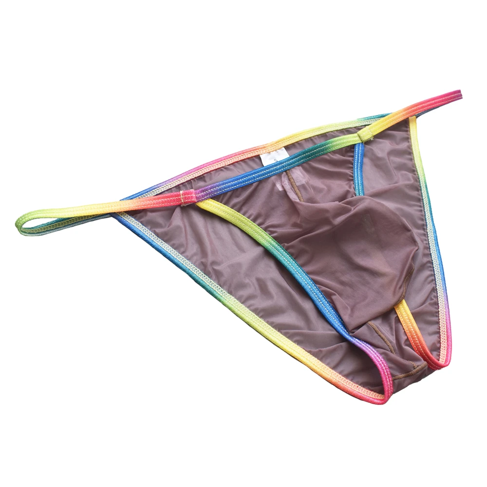 Ultra Thin Bikini Sexy Men's Ice Silk Underwear Rainbow Mesh Transparent Breathable Low Waist Underwear Soft Ice Silk Underpants
Ultra Thin Bikini Sexy Men's Ice Silk Underwear Rainbow Mesh Transparent Breathable Low Waist Underwear Soft Ice Silk Underpants