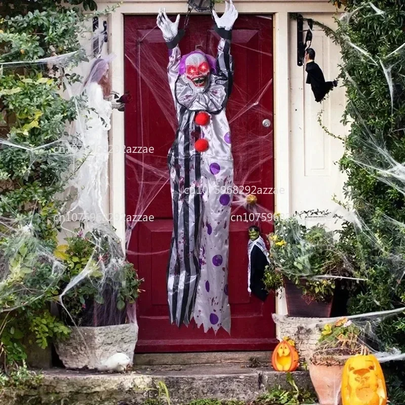 Halloween Electric Vocal Clown Pendant Home Glow Lifelike Hanging Ghost Decoration Spooky Kid Hanging From A Haunted House Chain
Halloween Electric Vocal Clown Pendant Home Glow Lifelike Hanging Ghost Decoration Spooky Kid Hanging From A Haunted House Chain