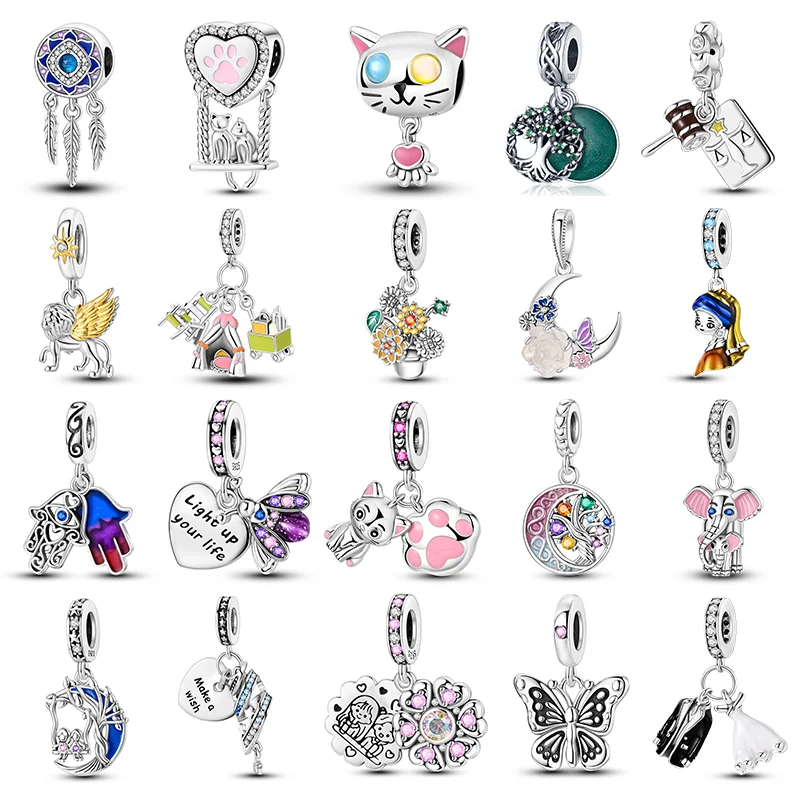 15. 925 Sterling Silver Cute cat with double color eyes colorful tree of life Charm Bead For 3mm Original Bracelet DIY Gift 
15. 925 Sterling Silver Cute cat with double color eyes colorful tree of life Charm Bead For 3mm Original Bracelet DIY Gift