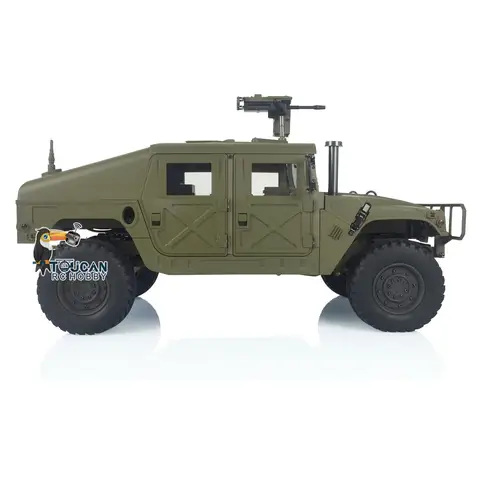 HG P408 1/10 Scale Military Truck 4*4 Crawler Radio Light Vehicle with Sound System ESC Motor DIY Model RC Climbing Car TH15074