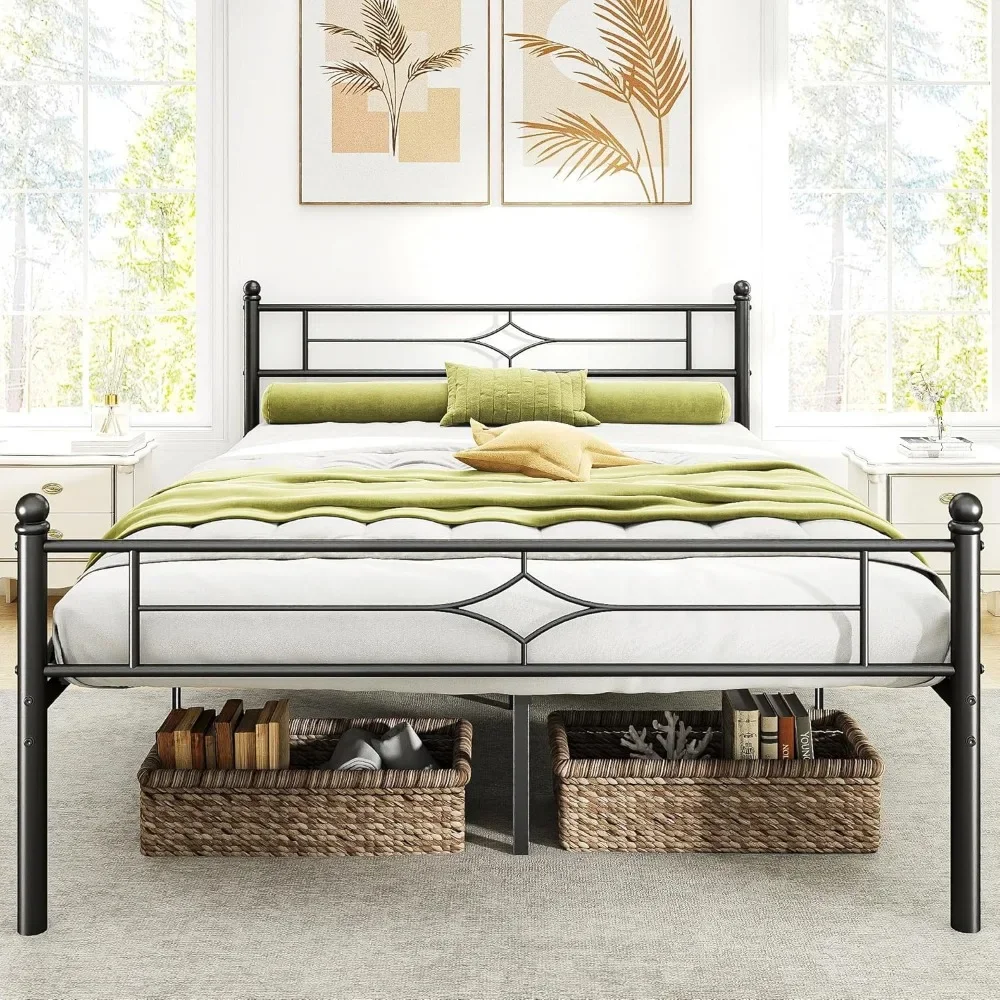Queen Bed Frame with Headboard and Footboard, Sturdy Metal Slats Support, 12.5 Inch Under Bed Storage, No Box Spring Needed, Eas
Queen Bed Frame with Headboard and Footboard, Sturdy Metal Slats Support, 12.5 Inch Under Bed Storage, No Box Spring Needed, Eas