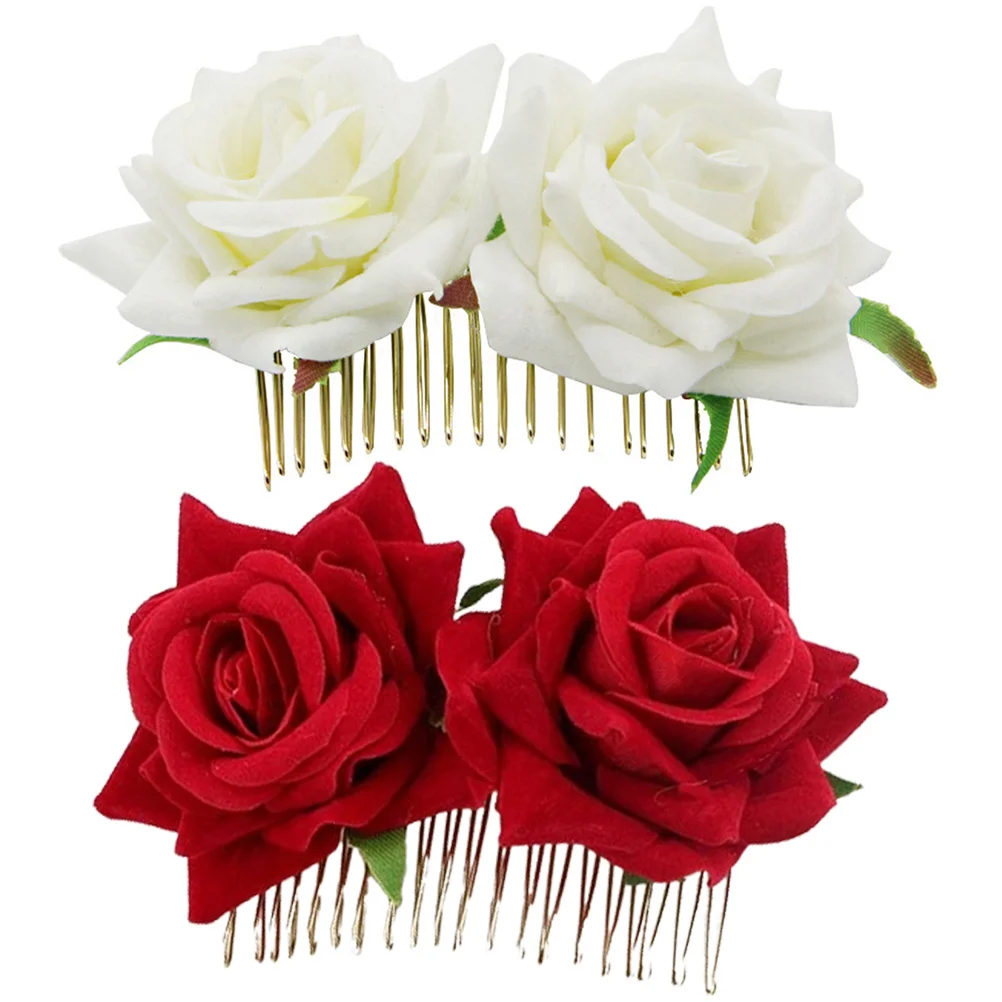 2pcs Rose Flower Comb Flower Bridal Accessories Wedding Party Night Wedding Hair Comb Out Proms Hair Style
2pcs Rose Flower Comb Flower Bridal Accessories Wedding Party Night Wedding Hair Comb Out Proms Hair Style