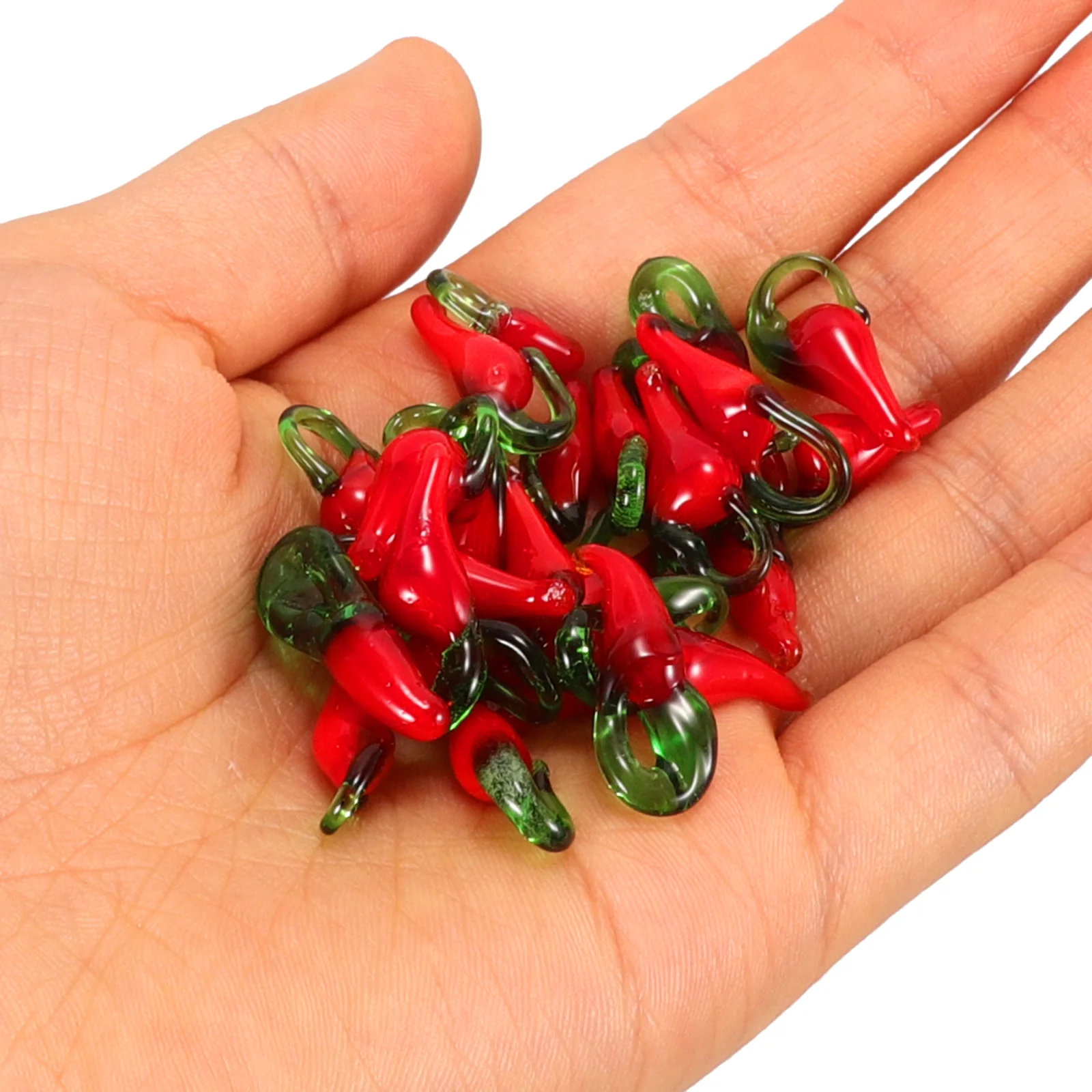50Pcs Mini Red Chili Pepper DIY Charms Earring Pendant Necklace Bracelet Accessories Glass Hanging Decorations
50Pcs Mini Red Chili Pepper DIY Charms Earring Pendant Necklace Bracelet Accessories Glass Hanging Decorations