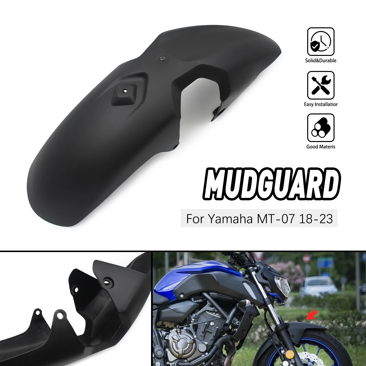For Yamaha MT-07 2018-2023 Mudguard Wheel Cover Black Motorcycle Accessories Front Fender Mudguard Wheel Hugger Splash Guard
For Yamaha MT-07 2018-2023 Mudguard Wheel Cover Black Motorcycle Accessories Front Fender Mudguard Wheel Hugger Splash Guard