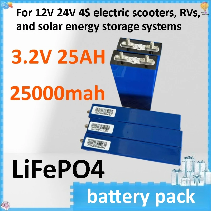10pcs 3.2V 25AH LiFePO4 lithium iron phosphate battery for 12V 24V 4S electric scooters, RVs, and solar energy storage systems
10pcs 3.2V 25AH LiFePO4 lithium iron phosphate battery for 12V 24V 4S electric scooters, RVs, and solar energy storage systems