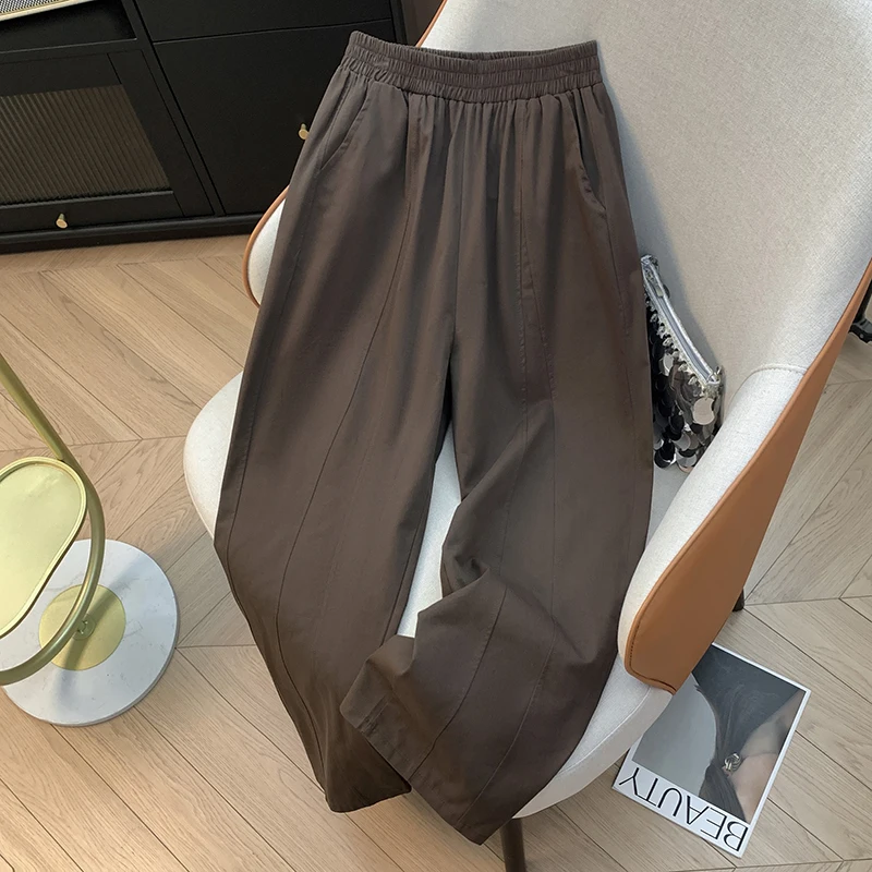 Loose Wide Leg Pants High Waist Slimming Casual Elastic Waist Women's Lazy Style Cotton Linen Blend Spring New Arrival
Loose Wide Leg Pants High Waist Slimming Casual Elastic Waist Women's Lazy Style Cotton Linen Blend Spring New Arrival