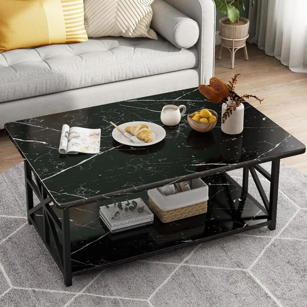 Coffee Table with Round Corners, 2 Tier Coffee Table with Storage Shelf, Rectangular Center Table for Living Room Modern Style,
Coffee Table with Round Corners, 2 Tier Coffee Table with Storage Shelf, Rectangular Center Table for Living Room Modern Style,