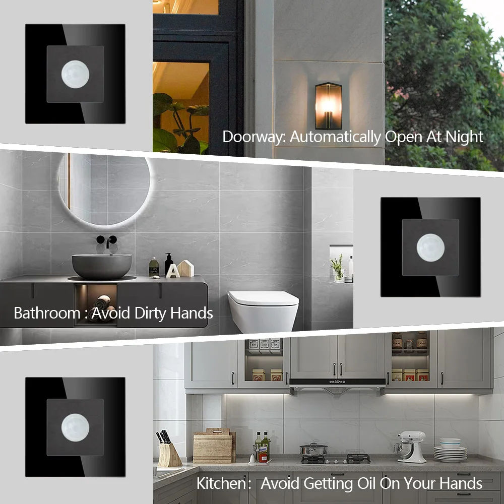 ENTUOIA EU PIR Infrared Motion Sensor Switch Crystal Glass Panel Wall Mounted LED Light Switch Body Sensor Detector
ENTUOIA EU PIR Infrared Motion Sensor Switch Crystal Glass Panel Wall Mounted LED Light Switch Body Sensor Detector